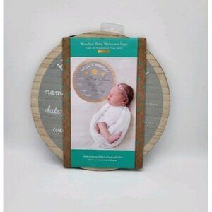 Kate & Milo Wooden Baby Welcome Sign Newborn Hello World Birth Announcement Pen